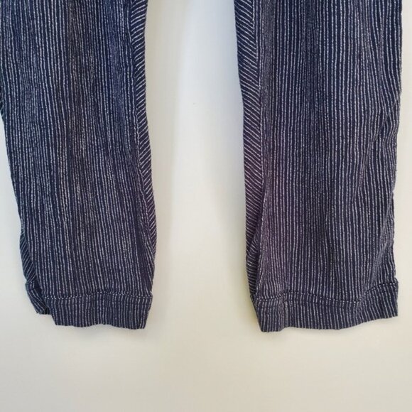FREE PEOPLE High Waist Striped Pants Cotton - Picture 7 of 9
